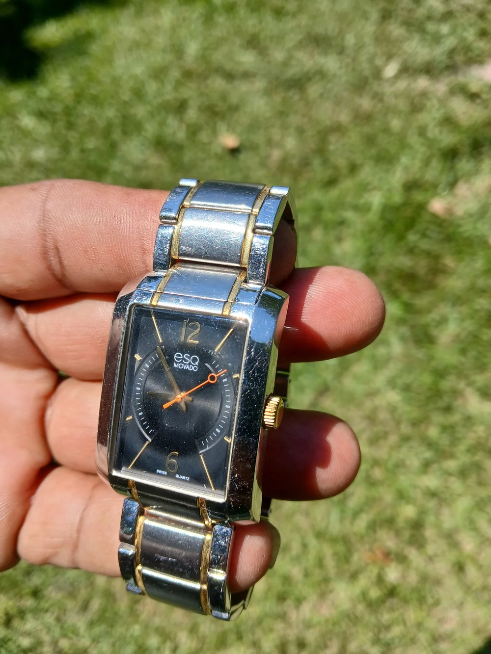 Mens Movado ESQ Synthesis Two-Tone Black Dial Men's Watch
